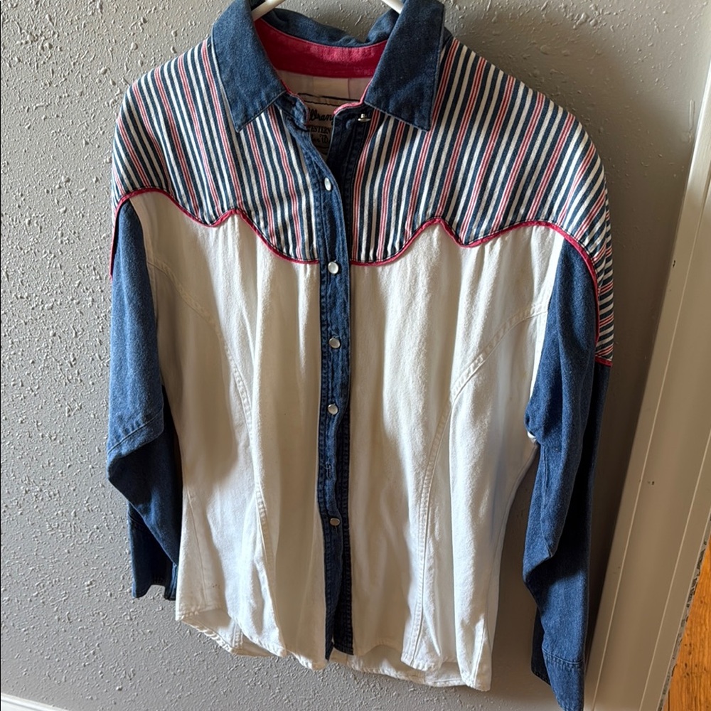 Wrangler Multicolor Striped Western Blouse